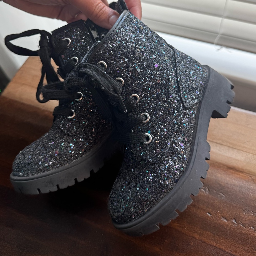 Sparkly Black Kids Boots